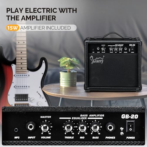 GLARRY Electric Guitar, 39" Full Size Electric Guitar Kit with HSS Pickup Coil Split for Beginner, 20W Amp and Accessories Pack Guitar Bag (Sunset)