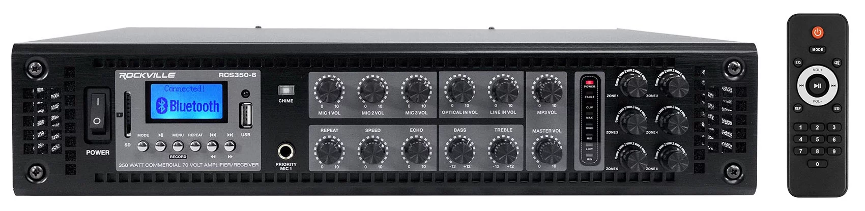 8) JBL SLP14/T-BK Sleek Low-Profile On Wall Mount 4" 70v Commercial Speakers+Amp