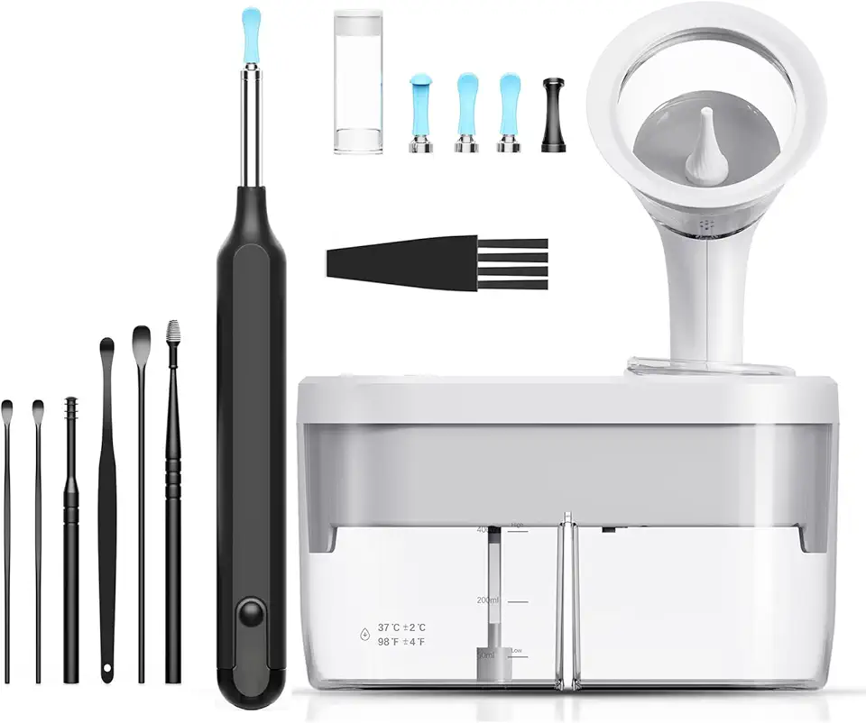 Ear Cleaner with Camera and Ear Irrigation Flushing System, Ear Wax Removal Kit - Ear Wax Removal and Ear Flushing Kit for Adults, Child