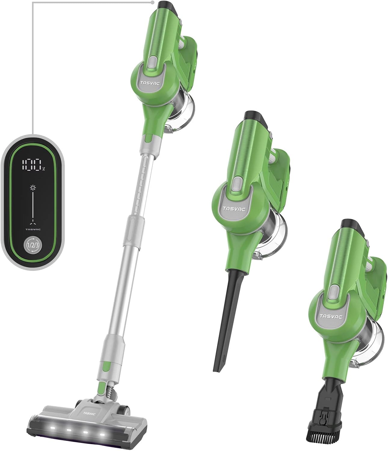 Cordless Vacuum Cleaner with Smart LED Display TASVAC 23 k Pa 6 in 1 Powerful Suction Stick Vacuum, Lightweight, Up to 50 Runtime