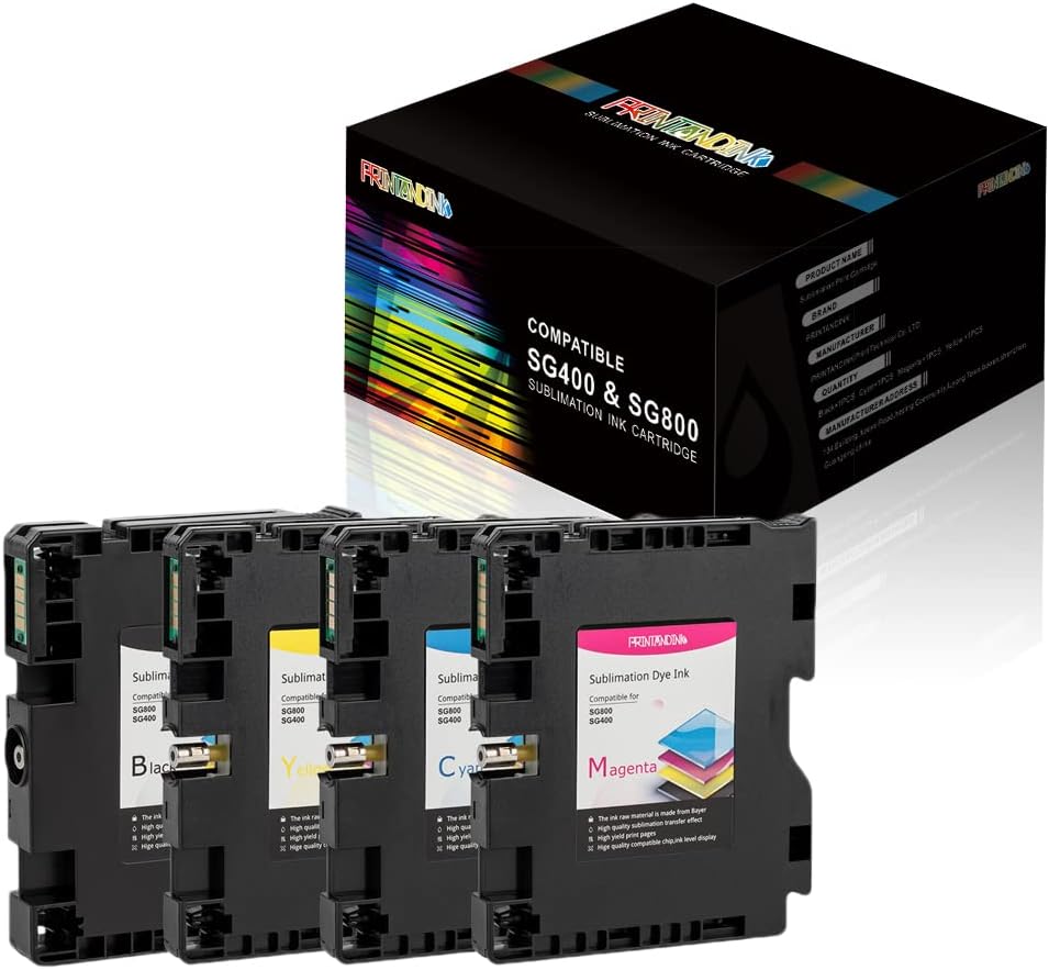 PRINTANDINK Sublimation Ink Cartridges Compatible for Sawgrass SG400 SG800 Printer Transfer DYE Sublimation Print Cartridges