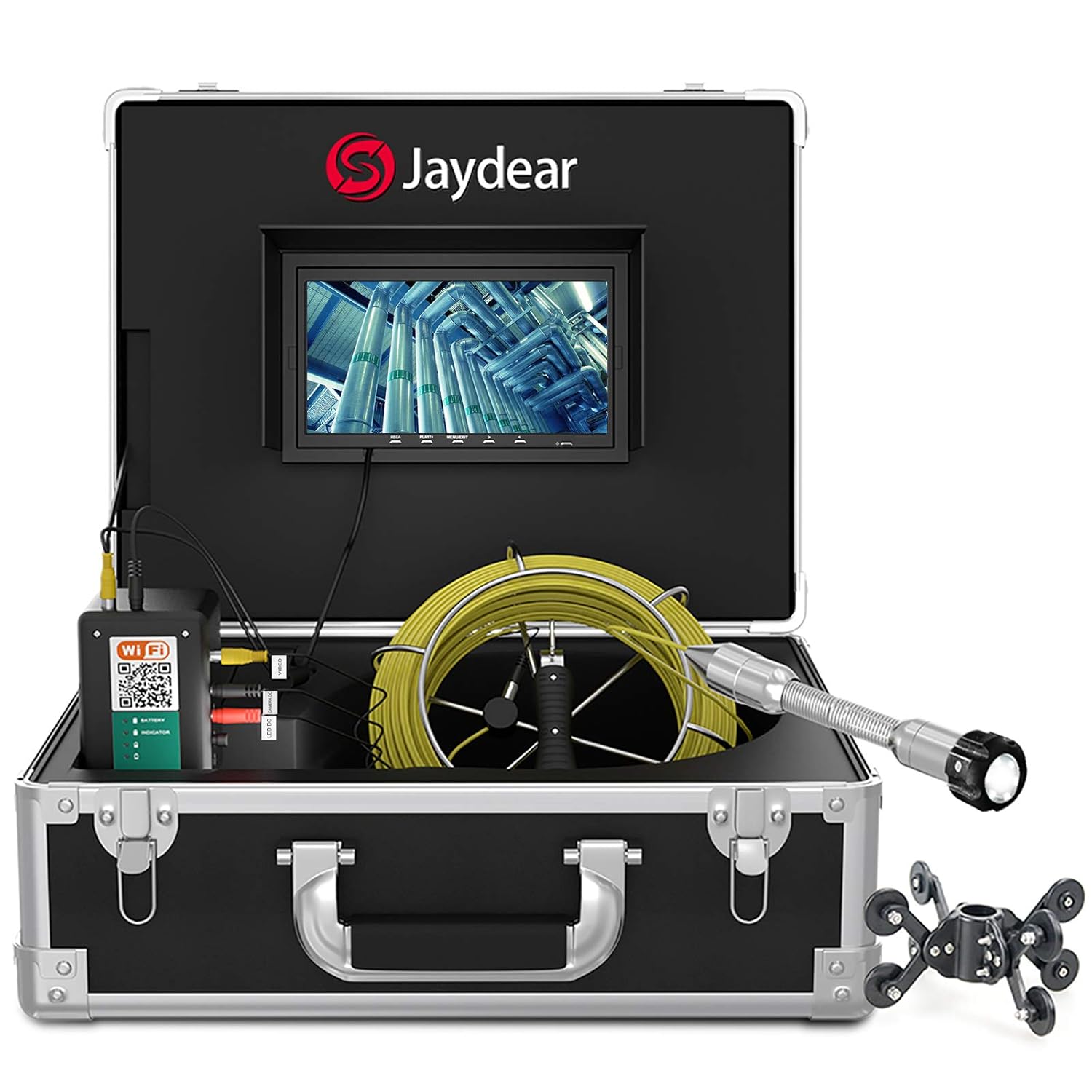 Sewer Camera, 165ft/50m Wireless Sewer Inspection Camera for Android/iOS, Max Connected to 5 Device, 7 Inch LCD Monitor WiFi Endoscope Borescope