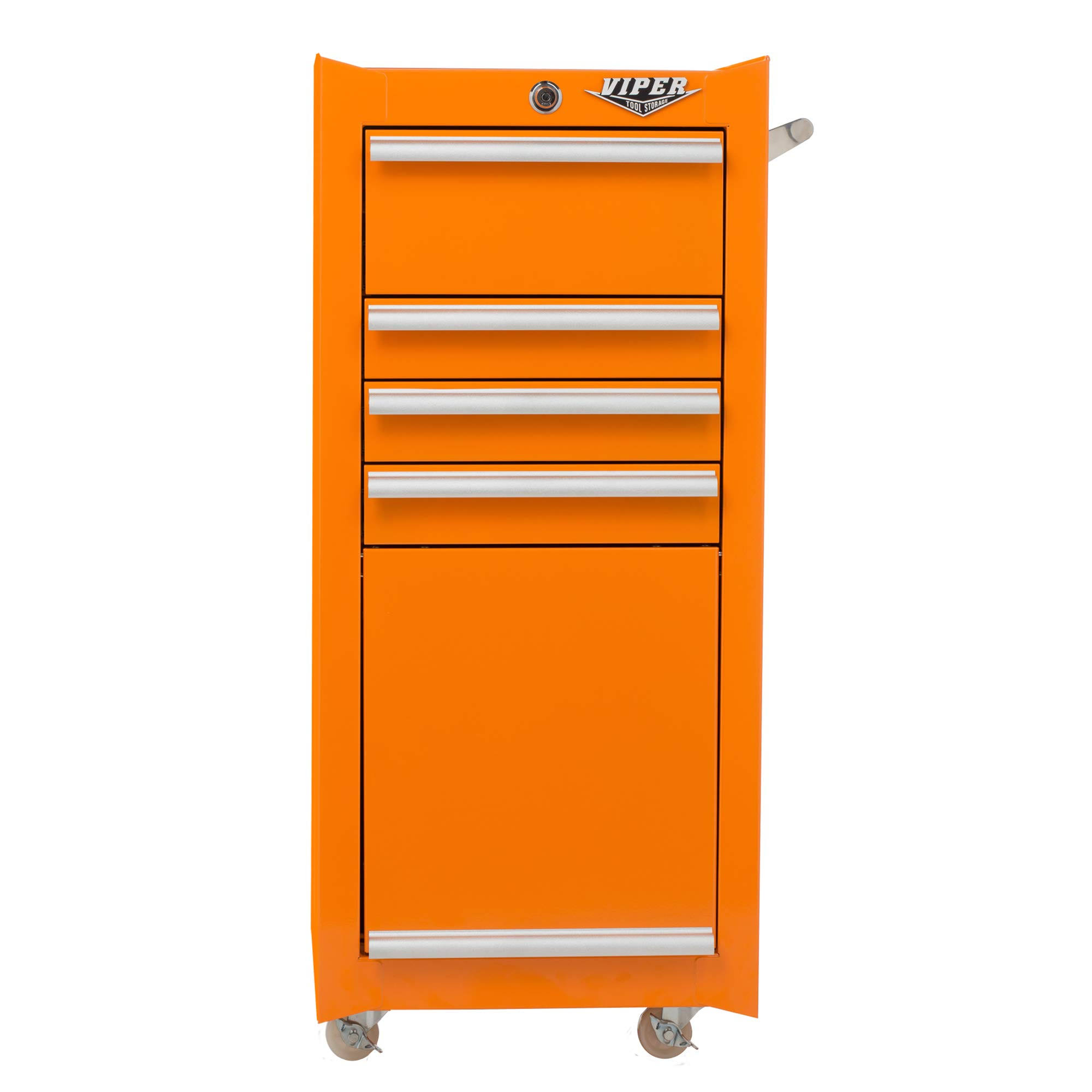 Viper Tool Storage 16 4-Drawer Rolling Tool/Salon Cart, 18g Steel, Orange (V1804ORR)