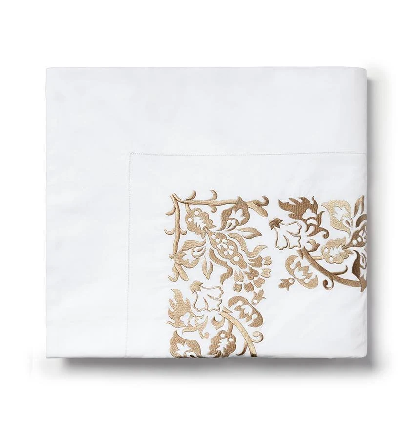 Sferra Saxon Flat Sheet, King - Indigo