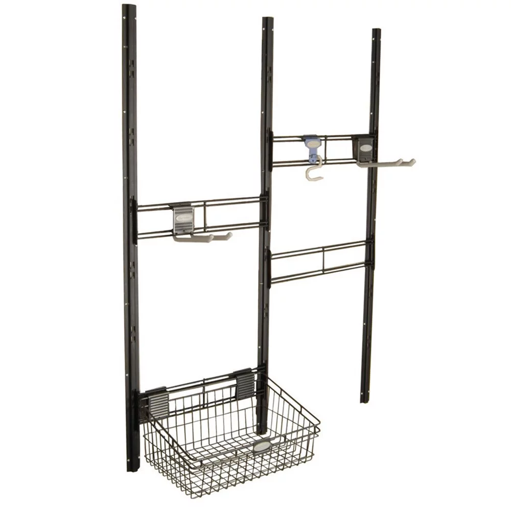 Suncast Outdoor Storage Shed Garager Organizer Kit with Bracket, Hooks, & Basket - Curated Treasures Market