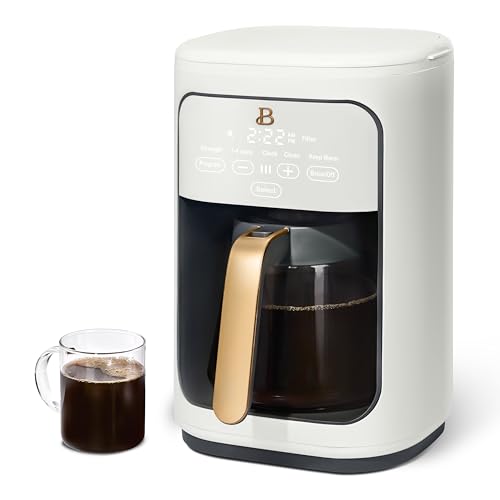 Beautiful Coffee Maker, 14-Cup, Touch Display, Programmable, 1200W, Stainless Steel, Keep Warm, 24h Timer dishwasher-safe (Black Sesame)