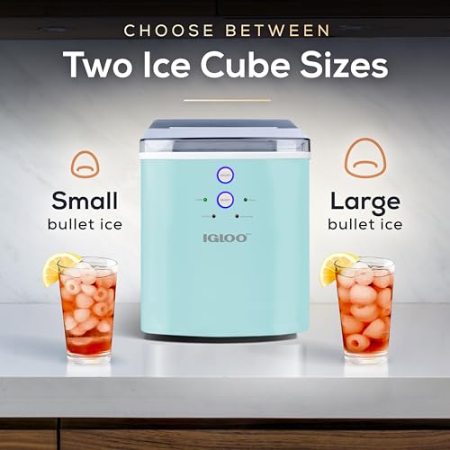 Igloo Electric Countertop Ice Maker Machine - Automatic and Portable - 33 Pounds in 24 Hours - Icecube Maker - Plastic Scoop and Basket