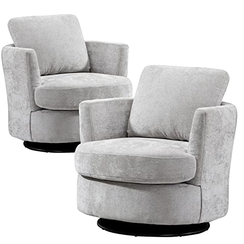 ODUWA Swivel Barrel Chair Set of 2
