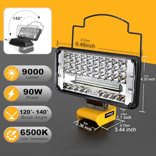 Cordless 20V Max LED Work Light for Dewalt 20V Battery