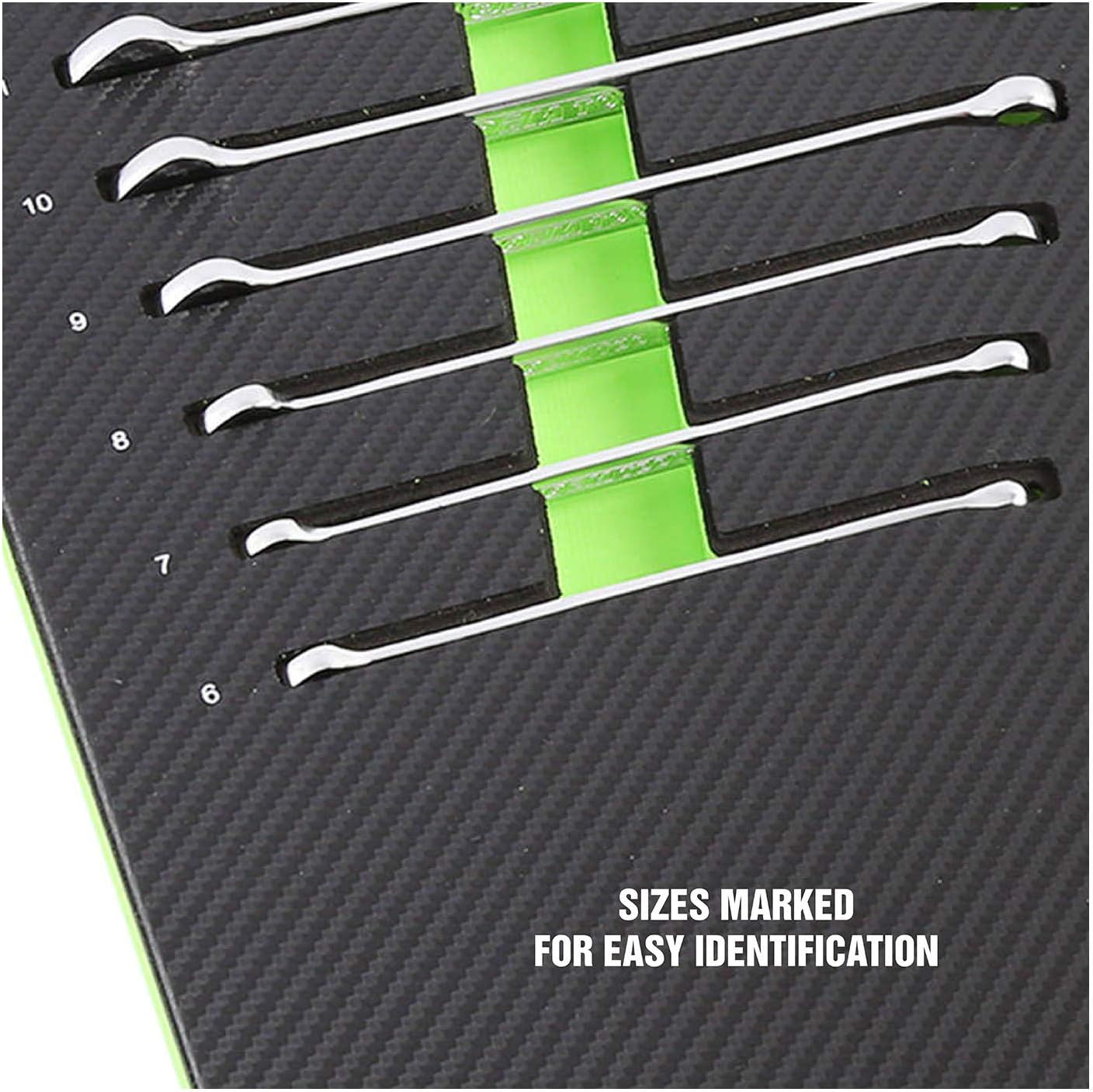 OEMTOOLS 23994 16 Piece Combo Wrench Set, Metric Wrench Set for Common Jobs, Foam EVA Tray with Etched Sizes for Tool Boxes and Cabinets