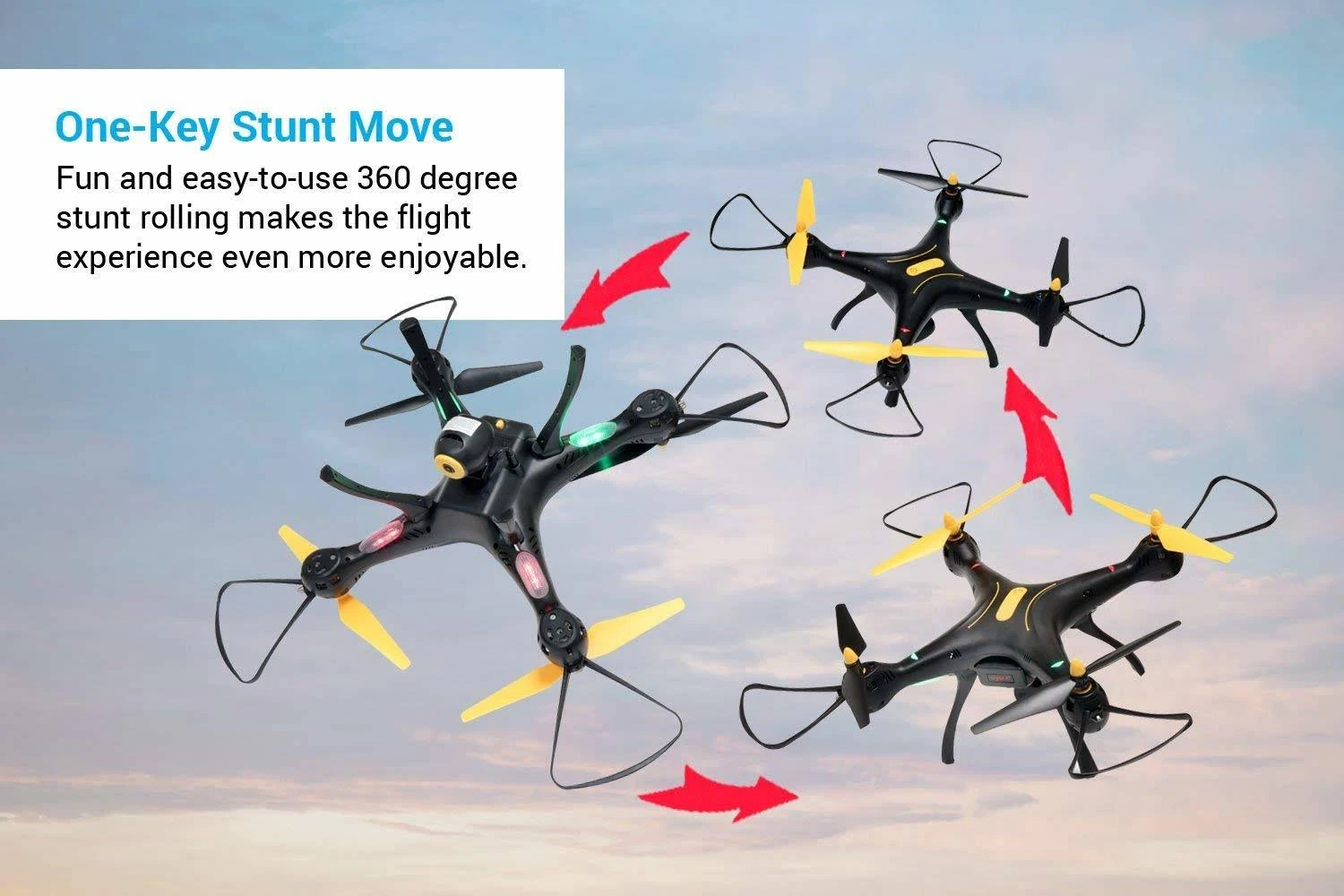 Syma X8SW WiFi FPV Quadcopter Drone 720p HD Camera Altitude Hold (Black/Yellow)