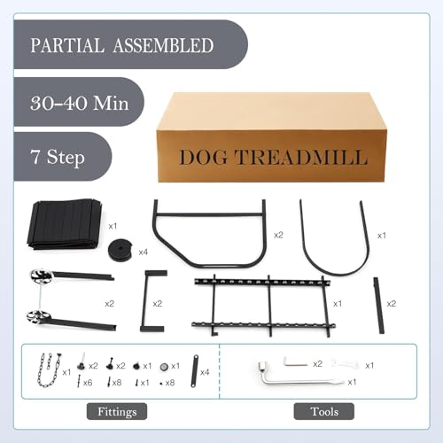 Large Dog Treadmill - Adjustable Indoor Exercise Machine for Medium & Large Breeds, Enhance Pet Health with Safe, Quiet
