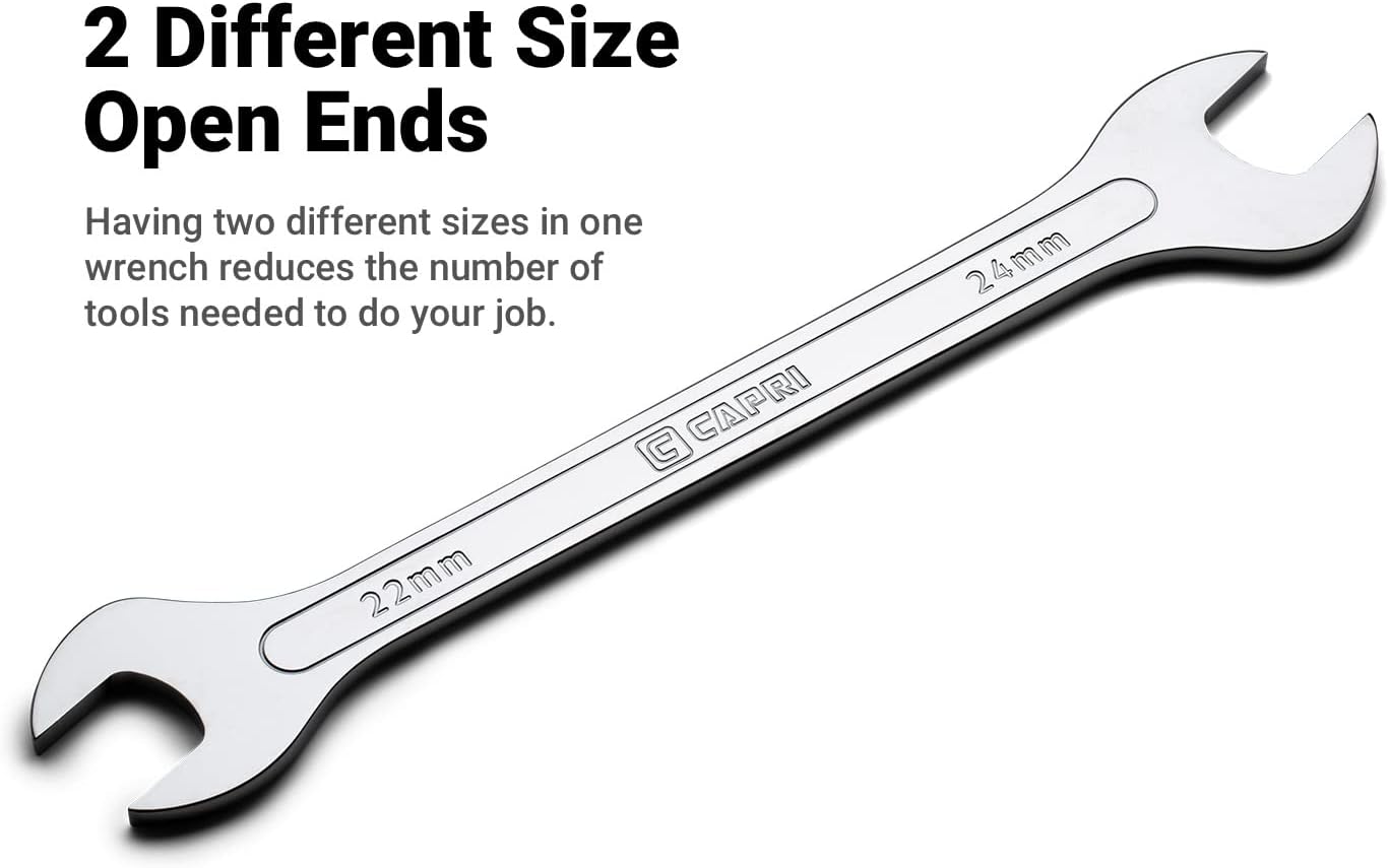 Capri Tools Super-Thin Open End Wrench Set, Metric, 6 to 19 mm, 7-Piece (11850-7MRK) Pack of 2