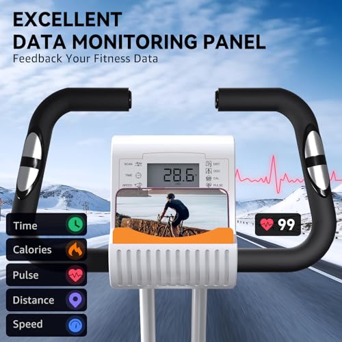 Foldable Exercise Bike Stationary Bikes for Home, 5 IN 1 Indoor Workout Bike, Cycling Bike with 16-Level Quiet Magnetic Resistance