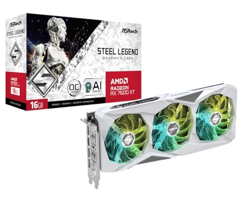 ASRock AMD Radeon RX 7700 XT Challenger 12GB GDDR6 192-bit 0dB Silent Cooling 7680 x 4320 DisplayPort HDMI LED Indicator 18Gbps Dual Fan Graphics Card