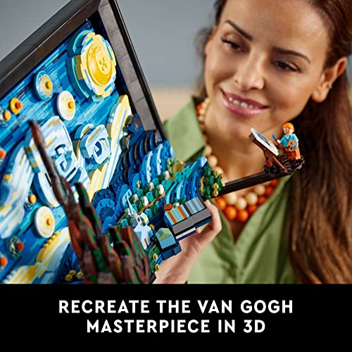 LEGO Ideas Vincent Van Gogh The Starry Night - 3D Puzzle Building Set for Adults, Ages 18+ - Beautifully Detailed Home Wall Art Decor