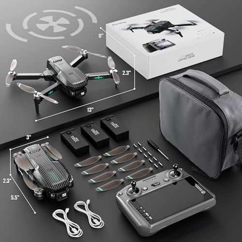 GPS Drone with 4K Camera for Adults, FPV RC Quadcopter, 90-min Flight Time, Auto Return, Follow Me, Circle Fly, 5-inch LCD Tablet Screen