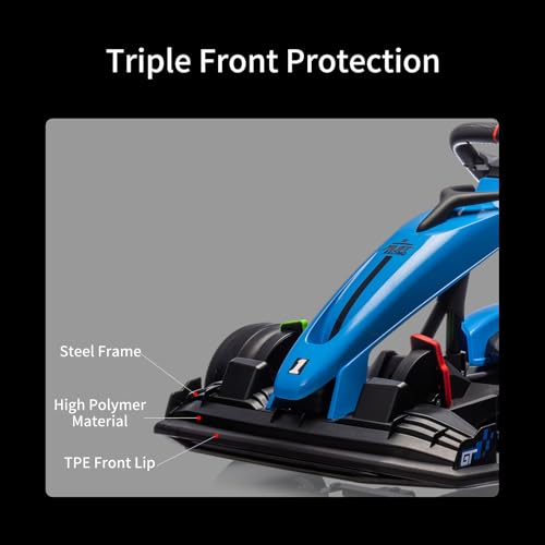 24V Electric Drift Kart for Kids, Ride Car with Adjustable Seat & 8.5MPH Speed, EVA Silent Wheels, Parent-Safety Certified Ride-On Toy