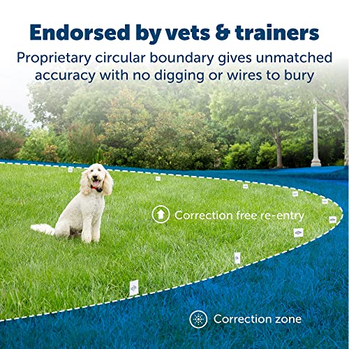 PetSafe Original Wireless Electric Fence for Dogs, Portable for Travel Covers Up to 1/2 Acre, Waterproof Collar for Pets 8lb+ with Tone/Static (Gray)