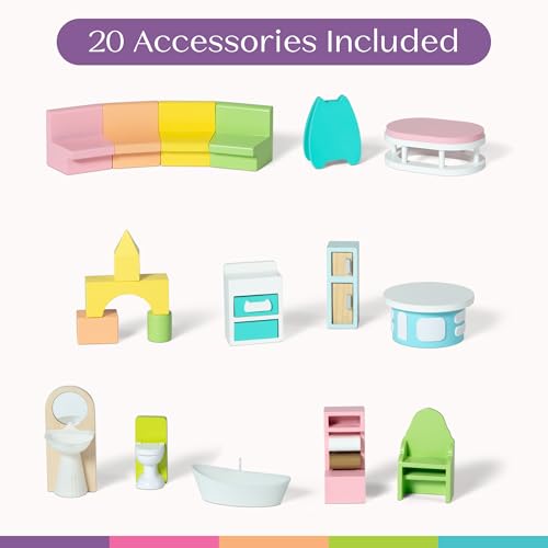 Gabby’s Dollhouse Purrfect Playhouse by Delta Children – Features Sounds & Light Up Ears - Includes 20 Accessories - Fits 8-inch Dolls