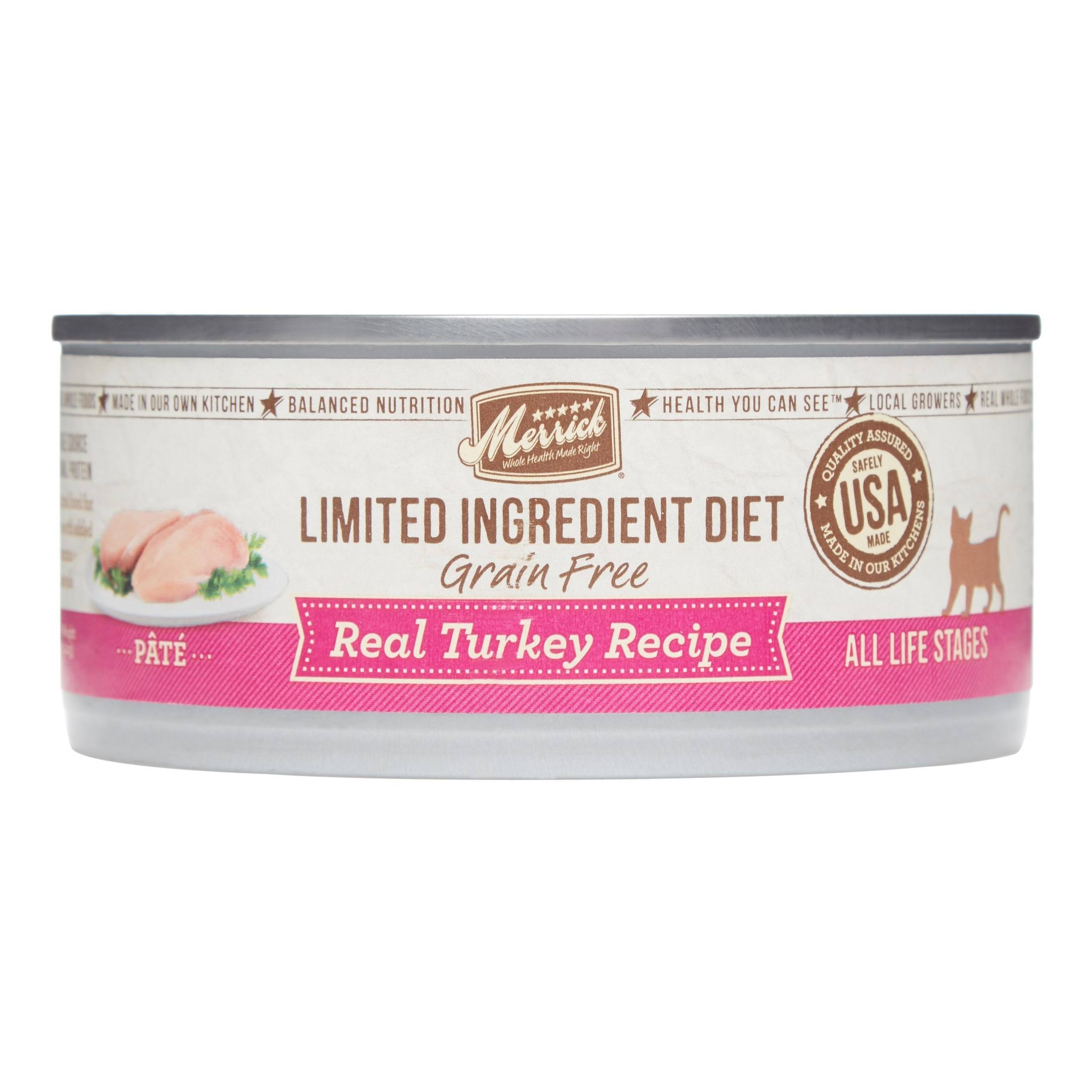 Merrick Limited Ingredient Diet Grain Free Real Turkey Pate Canned Cat Food 5-oz, case of 24
