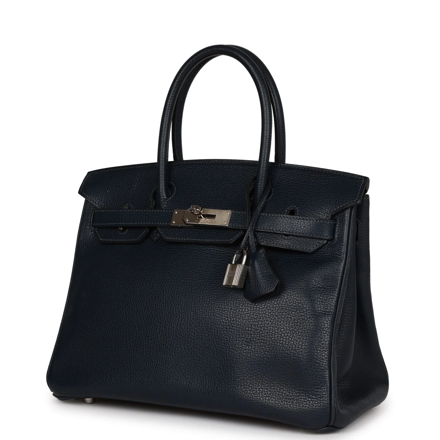 Pre-owned Hermes Birkin 30 Bleu Indigo Vache Liegee Palladium Hardware