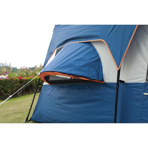 KTT Extra Large Tent 10-12-14 Person(B),Family Cabin Tents,2 Rooms,3 Doors and 3 Windows with Mesh,Straight Wall,Waterproof,Double Layer
