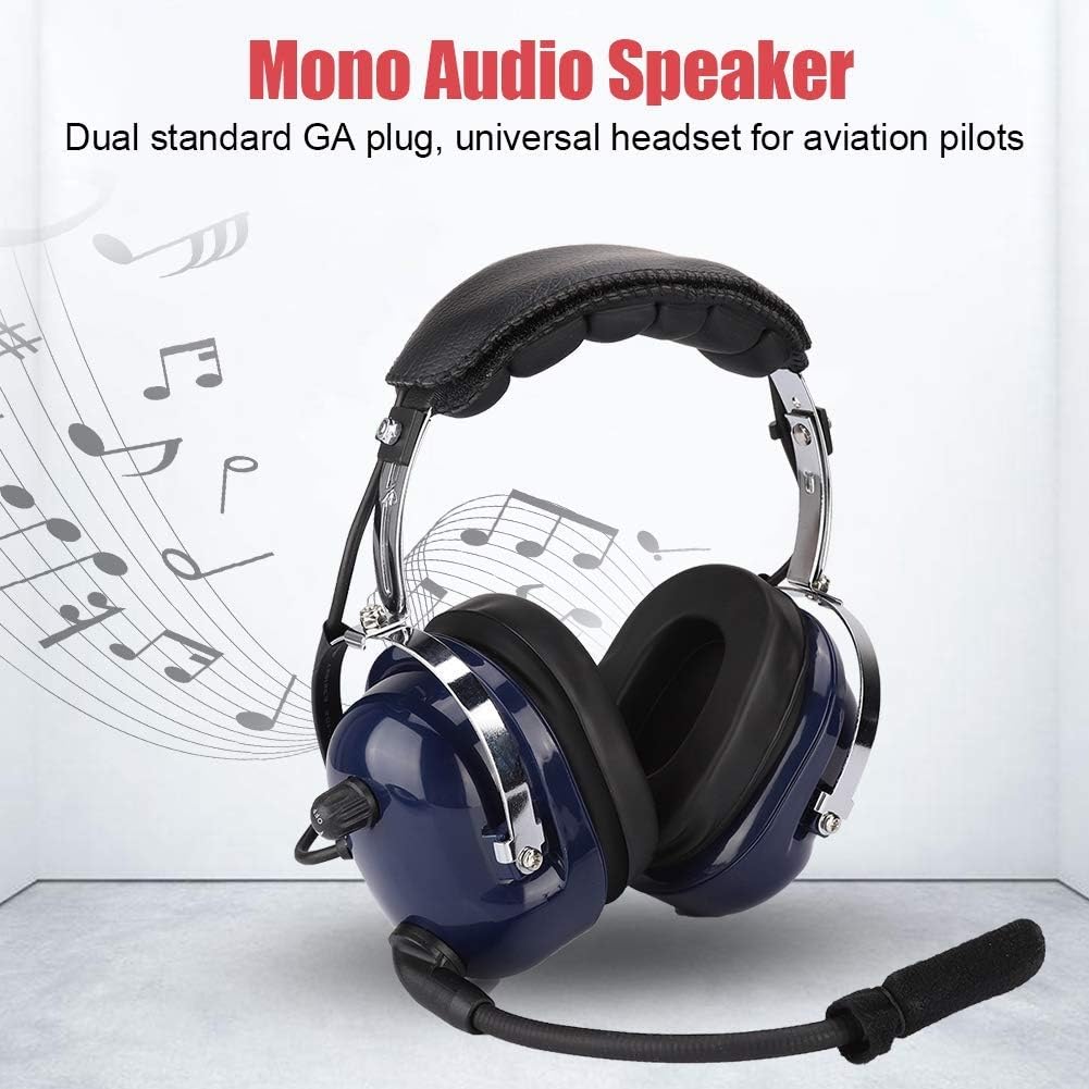 Aviation Headset, Noise Canceling Over Ear Headphones with Microphone, 3.5mm Noise Canceling Headset for Airplane Pilots.