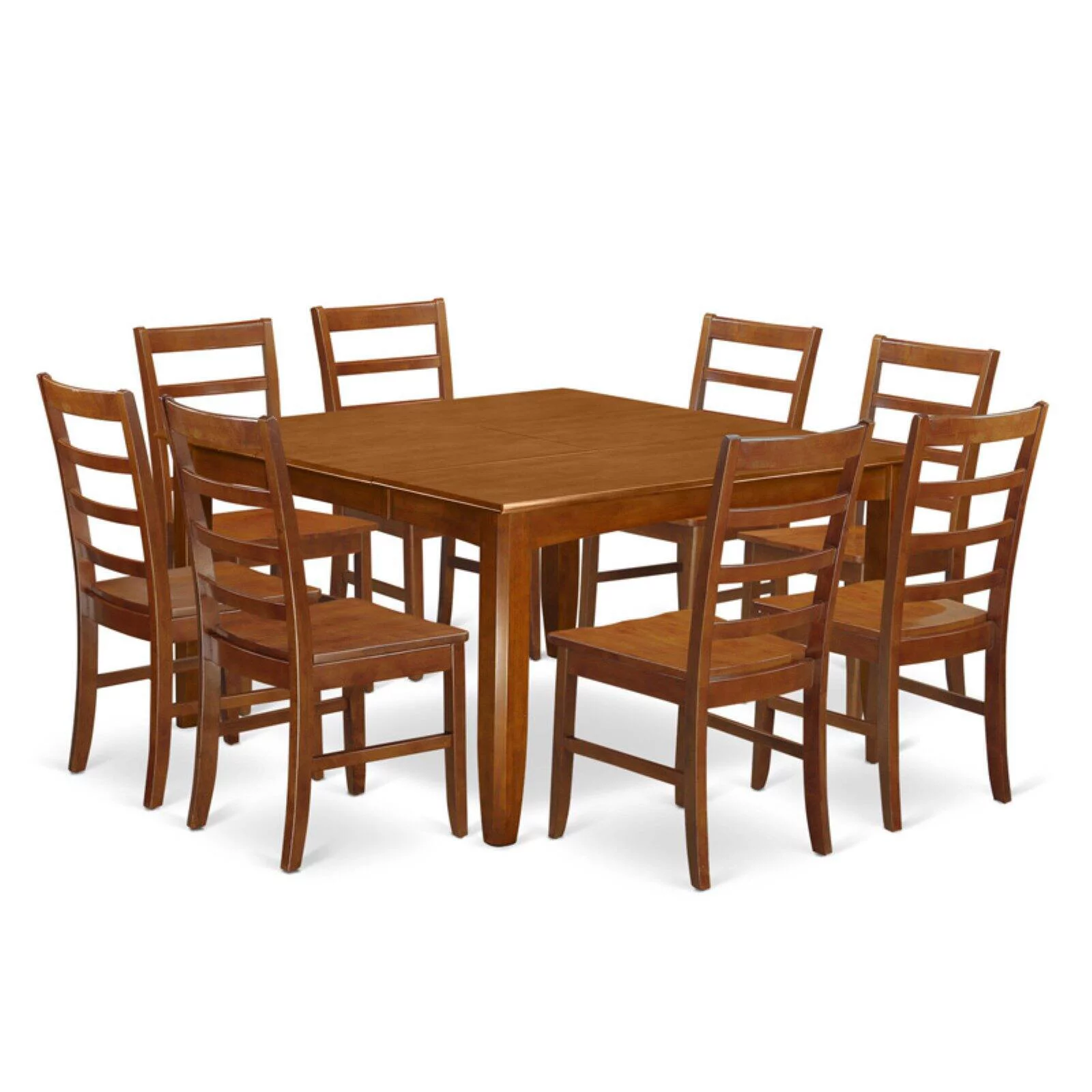 PARF9-BLK-C 9 Pc Dining room set-Square Dining Table with Leaf and 8 Dining Chairs