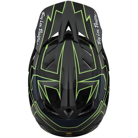 Troy Lee Designs D4 Carbon Helmet - Graph Gray / Green LG