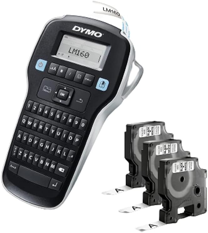 DYMO Label Maker LabelManager 160 Portable Label Maker, Easy-to-Use, One-Touch Smart Keys, QWERTY Keyboard, Large Display