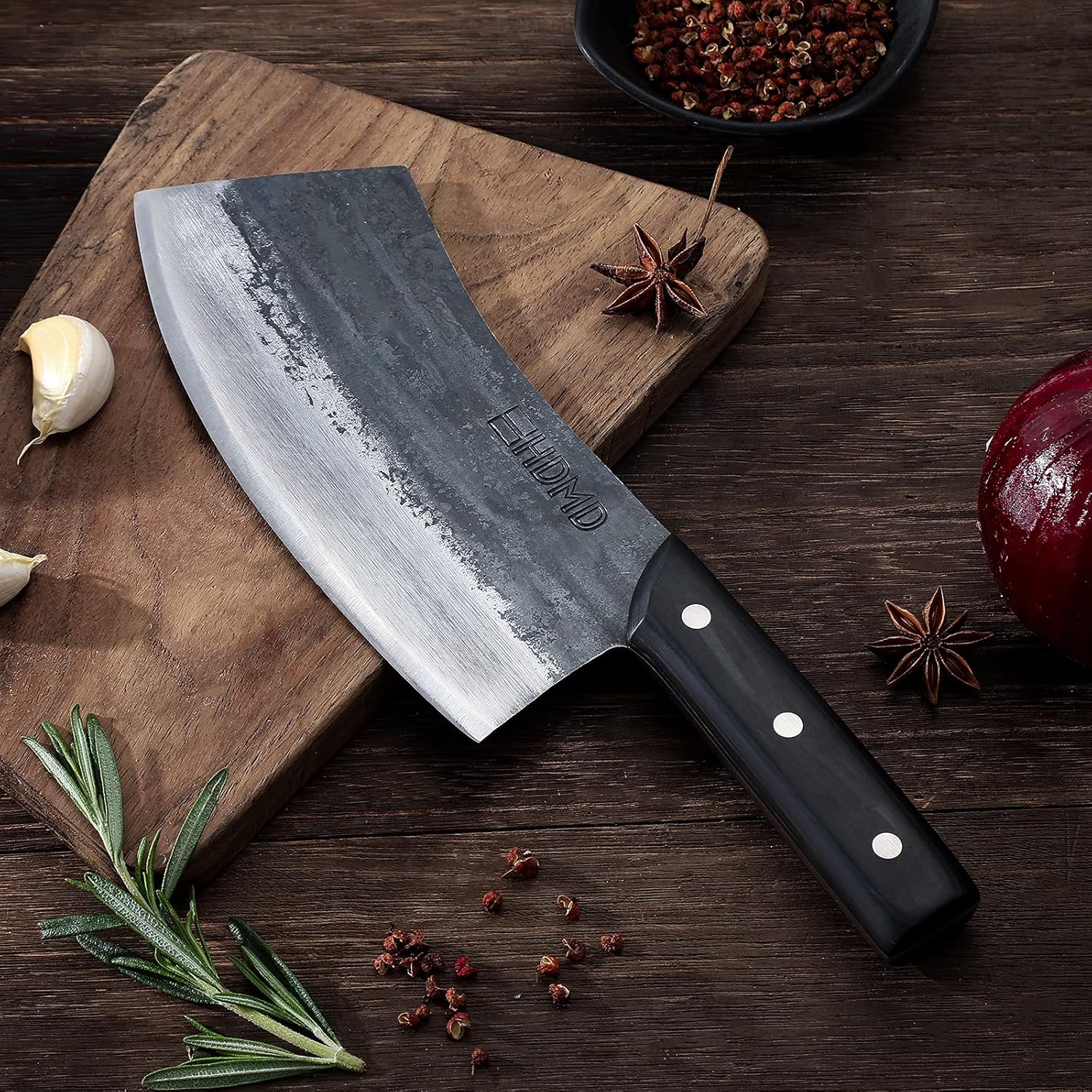 Serbian Chefs Knife Carbon Steel Butcher Knife For Meat Cutting
