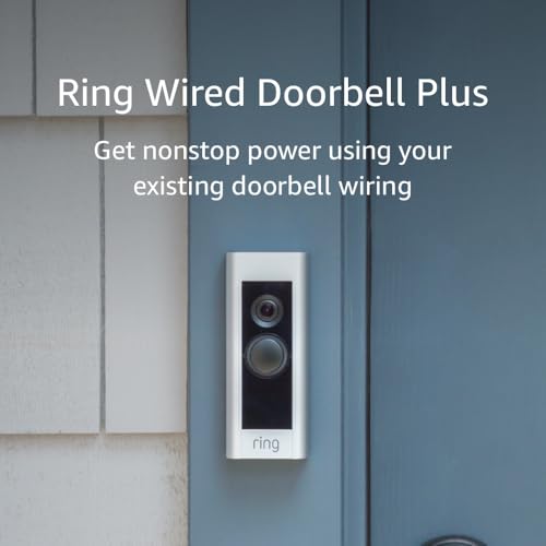 Ring Wired Doorbell Plus - Upgraded, with added security features and a sleek design (existing doorbell wiring required)