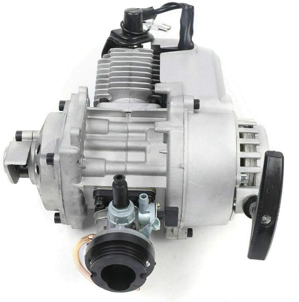DENESTUS 49CC 2-Stroke Mini Pull Start Engine Starter Motor for Pocket Bike Mini Dirt Bike Mini ATV Scooter, Engine Motor Replacement Kits (US Stock)