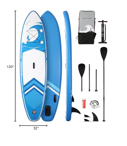 Paddle Board Stand Up Paddle Board SUP 6 inches Thick Board with ISUP Accessories & Carry Bag & Fast Pumping for Adults & Youth for Paddling Surfing