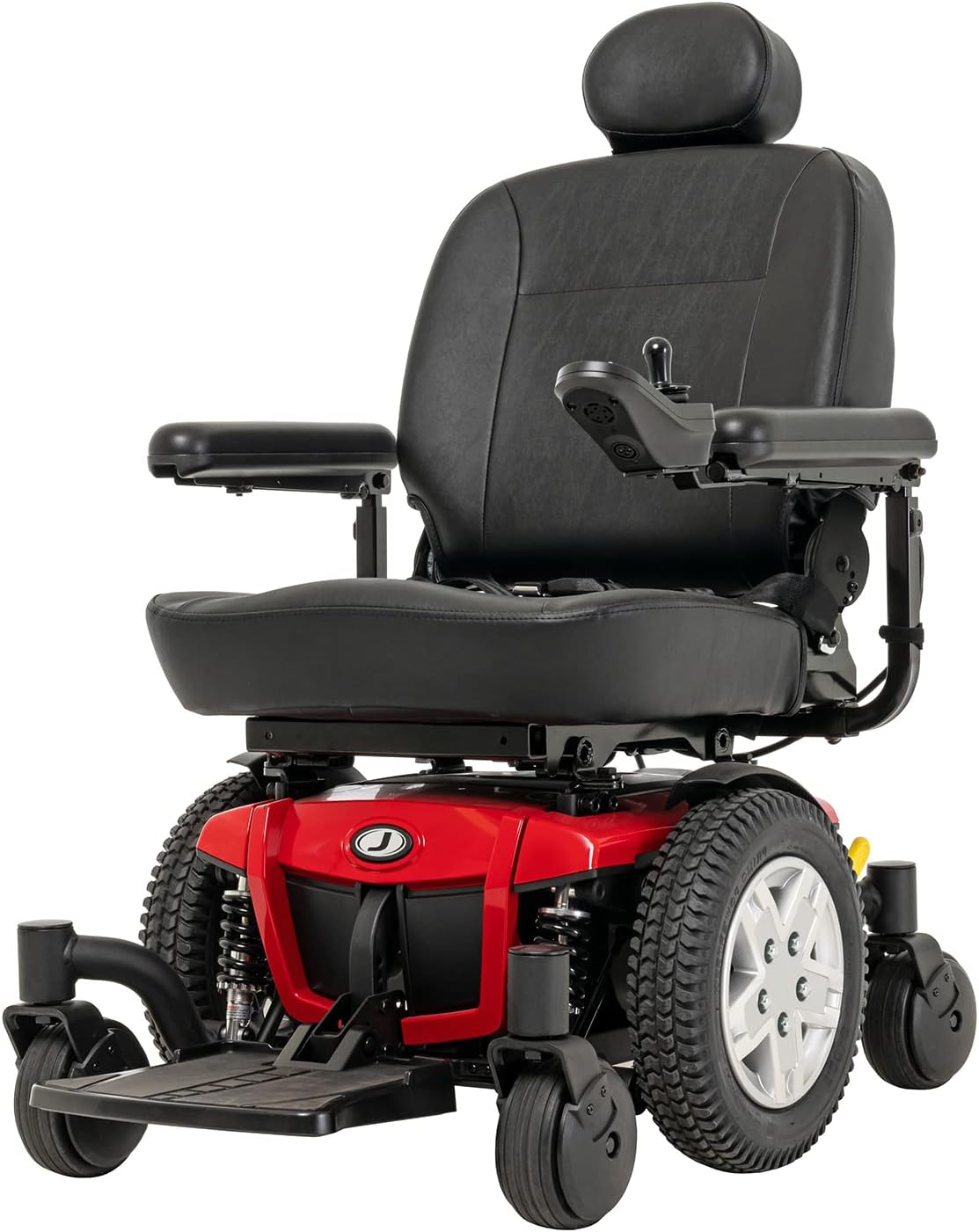 Pride Mobility Jazzy 600 ES Group 2 Power Chair, Nylon, Red, Mid Wheel Drive Power Chair for Adults, 300 lbs. WC, Up to 4 MPH