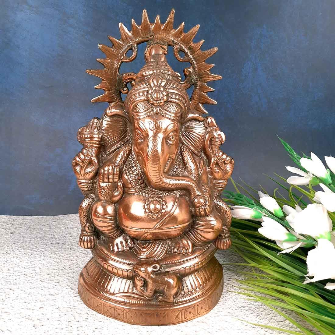 Apka Mart The Online Shop Lord Ganesha/Ganpati Statue | Decorative Religious Idol - Metal (15 Inch/Bronze) for Home & Office Decor, Feng Shui, Vastu