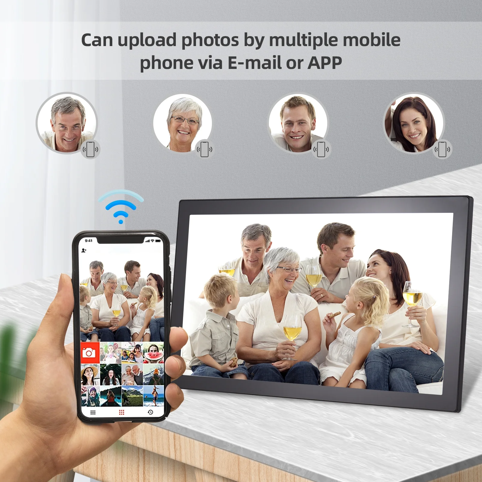 Dcenta 21.5-Inch WiFi Digital Picture Frame with Cloud Storage, IPS Screen, and APP Control, Share Photos Instantly