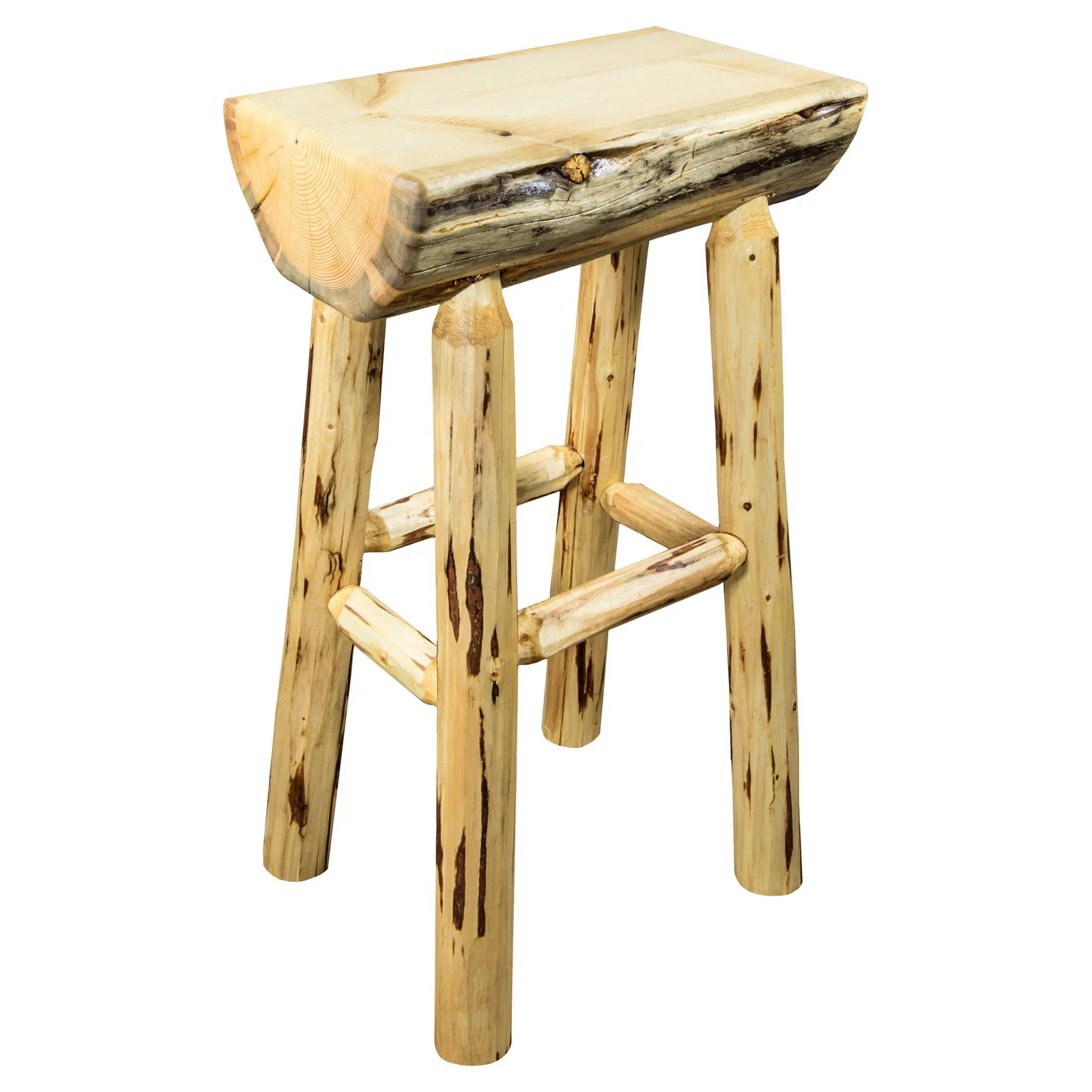 Montana Woodworks Montana 30 in. Indoor / Outdoor Half Log Bar Stool