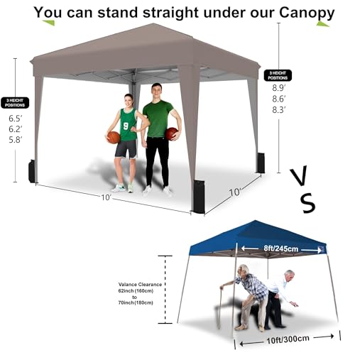 SANWAY 10x10 Pop Up Canopy Tent with Sidewalls x 4 &ndash; Easy Setup Canopy Tent, Waterproof, UV-Resistant