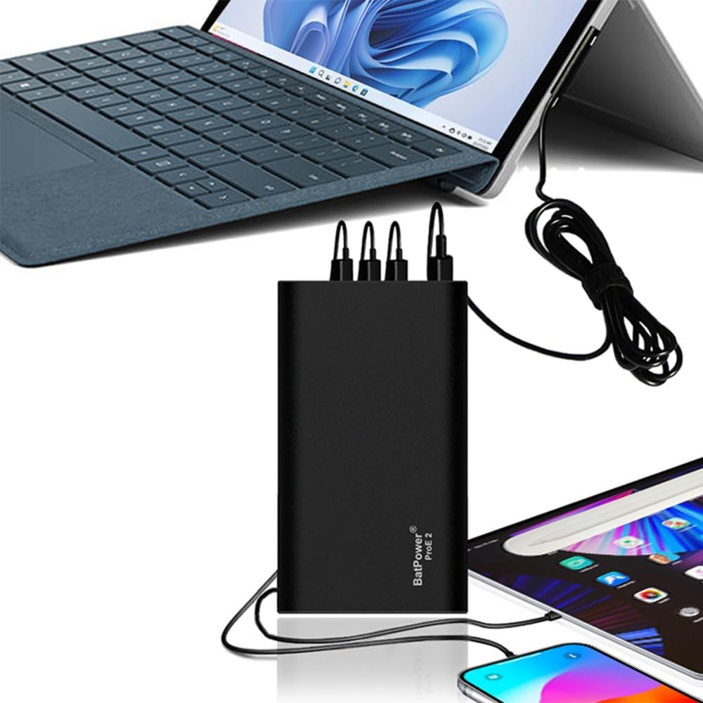 BatPower ProE 2 ES10B 148Wh MS Surface Power Bank for Surface Book 3 2 1 External Battery Surface Laptop 4 3 2 1 Surface Pro X 8 7 6 5 4 3 Go