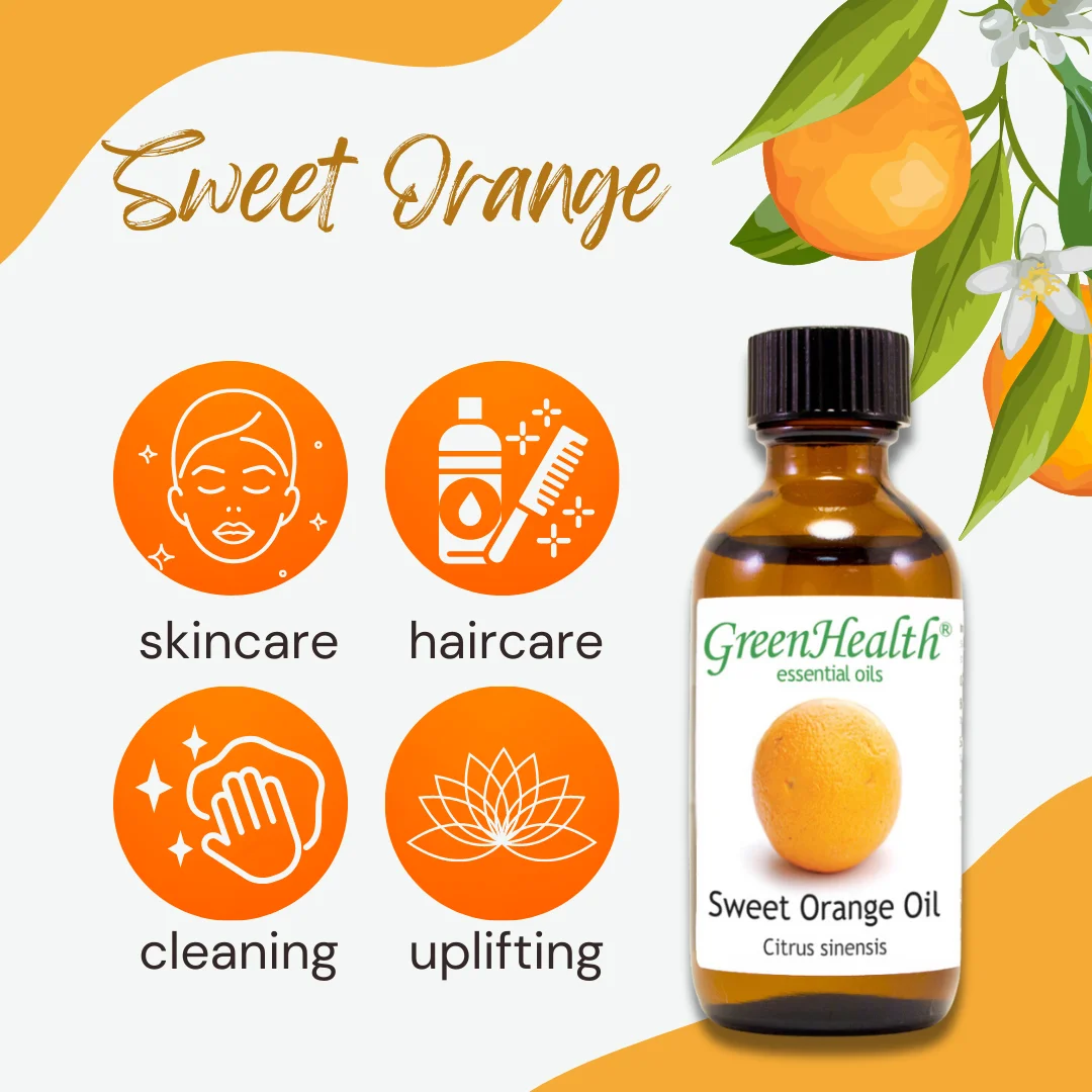 Sweet Orange Essential Oil - 128 fl oz (1 Gallon) Plastic Bottle w/ Cap - 100% Pure Essential Oil by GreenHealth