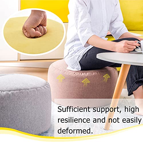 Round Pouf Ottoman Sea animals seamless Bright shells starfish colorful seabed Cute Foot Stool Foot Rest Floor Stool Bean Bag Chair Cotton Linen