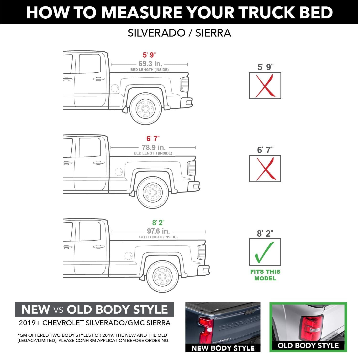 Gator ETX Soft Roll Up Truck Bed Tonneau Cover | 53111 | Fits 2014 - 2018, 2019 Ltd/Lgcy Chevy/GMC Silverado/Sierra 8' 2" Bed (97.8'')