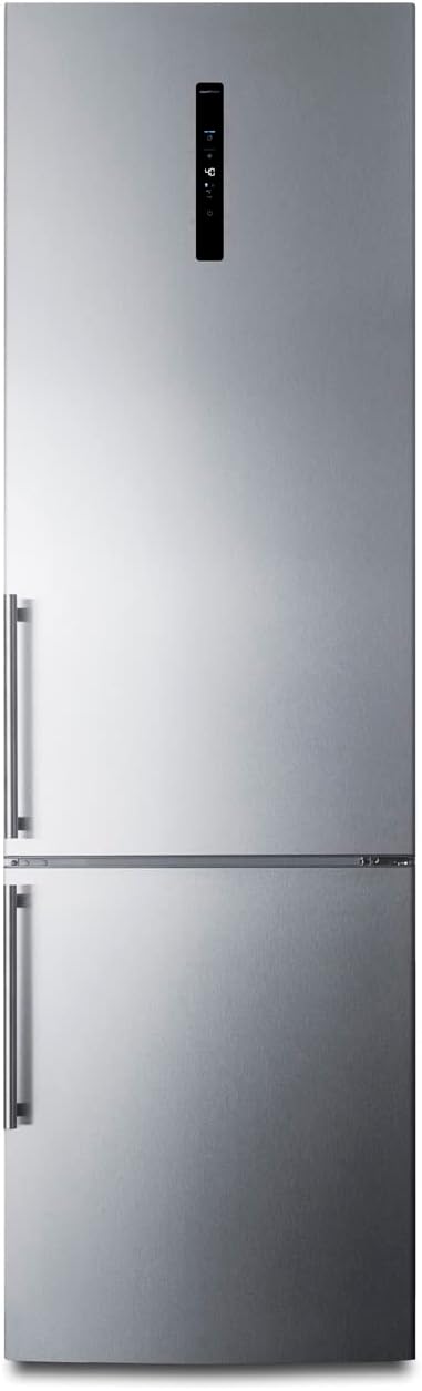 Summit Appliance FFBF181ES2 24" Wide Bottom Freezer Refrigerator, Stainless Steel Door, ENERGY STAR Certified, Digital thermostats, Made in Europe