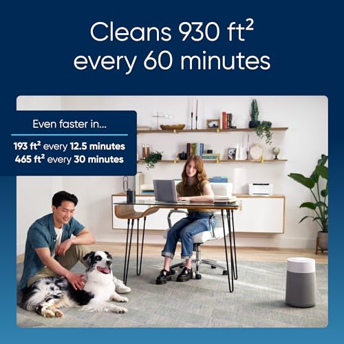 BLUEAIR Air Purifier for Small Room, Bedroom, Home, Cleans 926 sqft in one hour, HEPASilent Air Cleaner for Pets, Allergens, Virus, Dust, Mold