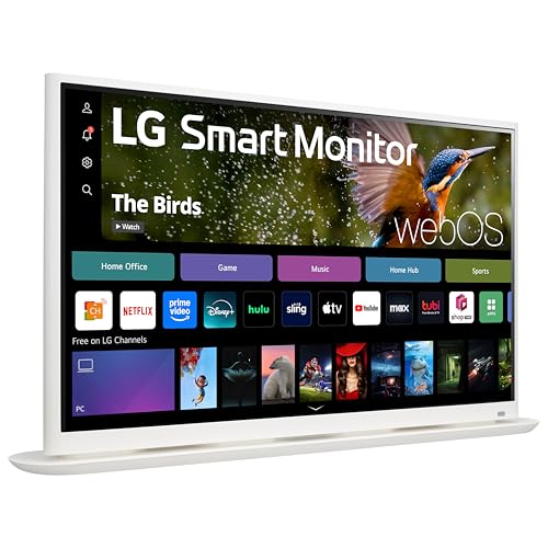 LG 32SR70U-W 32-Inch 4K UHD Smart Monitor with IPS Display webOS 23 USB Type-C Speakers x2 HDR 10 AirPlay 2 Screen Share Bluetooth Remote - White