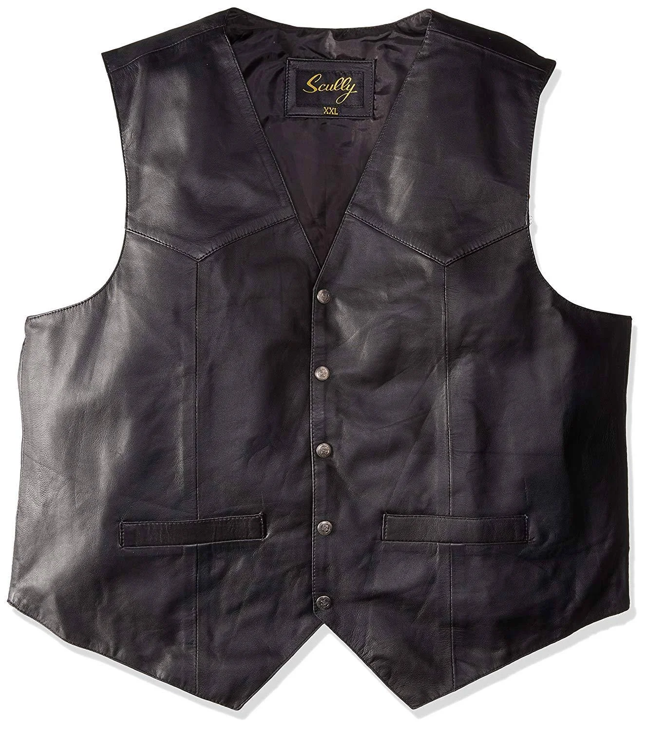 Scully Mens Brown Calf Suede Western Snap Vest