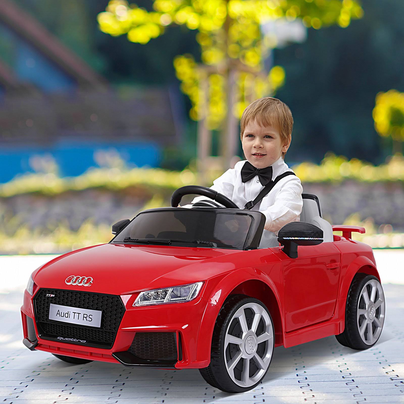 Aosom 6V Audi TT RS Kids Licensed Ride on Car Toy Battery Powered High/Low Speed with Headlight Music and Remote Control - Red