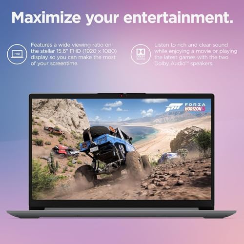 Lenovo IdeaPad 1i Laptop with Microsoft 365 Home and Business • 12GB RAM • 1TB Cloud Storage and 256GB SSD • Intel Core • 15 Anti-Glare Screen •